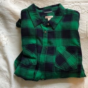 Merona green flannel